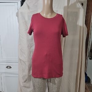 Time and Tru Women's Short Sleeve Pink Tee